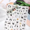 Arte de Uñas Rosa Estilo Japonés Celebración de Internet Popular Lindo Dibujo Animado Panda Bebé Pegatinas para Uñas Serie de Flores Estilo Nacional Pegatina Adhesiva Trasera