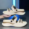Pantuflas de Verano para Hombre para Exteriores, Pantuflas Deportivas Juveniles de Tacto Suave, Doble Propósito para Conducir, Sandalias de Playa de Moda