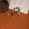 ¡Guau!Corona Retro Europea y Americana Cadena de Borla Moda Ropa Formal Lujo Ligero Gama Alta Accesorio de Pedrería Broche