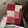 Funda Estilo Coreano con Patrón de Cuadros y Cerezas para Tableta Apple iPad, Cubierta Protectora Air, Funda Pro Magnética Desmontable Mini con Ranura para Lápiz