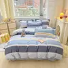 Set de Cuatro Piezas 100% Algodón Puro Base Crema Estampado Floral de Tulipán Amarillo Forro Verde Fruta Fresco Juvenil Ropa de Cama para Dormitorio
