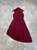Vestido de Punto Asimétrico de Silueta A con Cintura Ceñida, sin Mangas y Escultural, Moda para Mujer Tallas Grandes Cruzada Europea y Americana