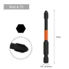 Punta de Destornillador Naranja de 5A al por Mayor Aleación Ph2 Phillips Hexagonal Alta Resistencia Resistente al Impacto Cabezal de Destornillador