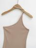 Estilo Puro e Sensual, Roupa Externa Justa que Valoriza a Silhueta para Garotas Quentes, Sexy Gola Halter, Regata Sem Mangas com Ombro Caído