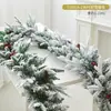 Decoración Navideña Ratán Encriptado Hotel Centro Comercial Ventana Escalera Escena Diseño Nieve Flockada Ratán Colgantes de Puerta