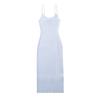 Vestido longo de malha estilo francês sexy com decote em V profundo, feminino Spice Girl, elegante, elástico, justo, quadril, sling