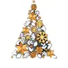Adesivos de porta de vidro para árvore de Natal dourada, adesivos eletrostáticos, decorações criativas de Natal, arranjos de cena, vitrines de lojas