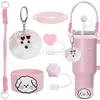 Accesorios Decorativos Stanley Correa de Mano de Cuerda Trenzada Estuche para Labial Llavero Duende Briqueta Funda de Silicona Antideslizante para Taza