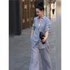 Verano 2025 Color Morandi Ropa Estilo Old Money Holgada Cubre Carne Camisa Protector Solar Pantalones de Pierna Ancha Traje de Dos Piezas para Mujer