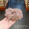 Goma elástica de cristal floral degradada estilo coreano para una coleta baja relajada, accesorio para el cabello no dañino