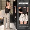 Pijama de Corazón de Melocotón de Nuevo Estilo Transfronterizo para Mujer, Conjunto de Dos Piezas Dulce y Lindo de Primavera y Verano, Tirantes de Alta Gama y Pantalones Largos, Sexy