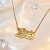 Colar Personalizado DIY Peça Única Duplo Nome Aço Inoxidável Coração Aço Titânio Letra Inglesa Corrente da Clavícula