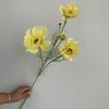 4 amapolas, 4 flores de Gesang, flores artificiales flocadas, adorno para pasillo ceremonial de bodas, adorno floral para camino, decoración de comercio exterior