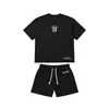2026 Nuevo Verano Europeo Americano Amazon Transfronterizo Personalizado Manga Corta Casual Cuello Redondo Camiseta Conjunto de Shorts Sudadera Mujer