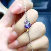 Venta al por mayor de fábrica Popular Pulsera Natural de Tanzanita Plata S925 Incrustada Piedra Principal 3*4 Joyería de Lujo Venta Directa de Fábrica
