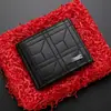 Nueva Cartera para Hombre con Cremallera Porta Tarjetas para Hombre Moda Juvenil Cuadros Horizontal Piel Suave Cartera Gran Capacidad Múltiples Ranuras para Tarjetas