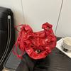 Bolso de Axila Texturizado de Nicho Estilo Francés para Mujer, Nuevo Modelo 2026, Bolso de Hombro Plegado de Lujo con Lazo