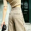 Pantalones anchos de lino vintage color caqui para mujer, estilo nuevo popular 2026, de cintura alta, adelgazantes, modernos, versátiles, pantalones casuales