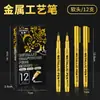 Caneta Marcadora Metálica para Pintura e Grafite, Caneta Marcadora para Diário de Artesanato, Marca-Texto Metálico para Colorir Modelos, Caneta de Tinta