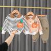 Ropa de Otoño para Niños, Moda 2 Ropa para Niños, Sudaderas, Ropa para Bebés y Niños, Trajes con Cuello para Bebés de 1 Año de Manga Larga, Transfronterizo