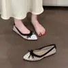 Mocasines de malla con lazo, punta descubierta, colección primavera/verano 2026, de lunares, transpirables, punta cuadrada, zapatos planos, zapatos de suela blanda para mujer