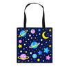 Bolsa de Compras para Niños Nuevo Planeta Espacial Creativa Moda Tendencia Cool Gran Capacidad Portátil Tote Caliente para Estudiantes de Primaria