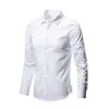 Camisa branca masculina de manga comprida, sem passar a ferro, para negócios, formal, slim, estilo coreano, profissional, trabalho, camisa casual masculina