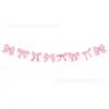 Conjunto de Pratos de Papel para Festa de Aniversário Menina Laço Transfronteiriço Bandeira Toalha de Mesa Prato de Sobremesa Suprimentos de Decoração Menina Coração