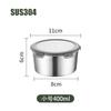Tazón de Acero Inoxidable para Conservar Frescura Doméstico Grado Alimenticio Almacenamiento en Refrigerador Caja para Conservar Frescura con Tapa Cocina Redondo Caja para Llenar Material de Alimentos