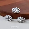 Cuentas espaciadoras de flor de loto y rosa de plata pura 999, accesorios para pulseras DIY, colgantes para collares de cuerda trenzada hechos a mano, accesorios de plata