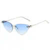 Gafas de Sol Triangulares sin Montura Estilo Ojo de Gato, Gafas de Sol de Moda Estilo Europeo y Americano, Protección Solar Personalizada, Gafas de Sol Casuales y de Alta Gama