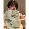 Bufanda de Punto Versátil a Rayas y Bloques de Color para Mujer, Estilo Coreano Otoño e Invierno, Engrosada para Calidez y Protección contra el Frío, Calentador de Cuello para Estudiantes
