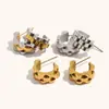 Europeos y Americanos Transfronterizos Amazon Más Vendido Estilo Popular ins Pendientes de Dos Tonos Acero de Titanio Chapado en Oro de 18 Quilates Textura de Correa Metálica Ear Cuff para Mujer