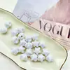 16mm Color UV Recubierto Crema Macarrón Estrella de Cinco Puntas Agujero Recto Cuentas Sueltas DIY Abalorios Cadena para Teléfono Llavero Materiales