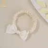Diadema Fina de Malla con Flor y Lazo Transfronteriza Europea y Americana para Bebé Princesa, Accesorios para el Cabello, Gorro Suave Elástico para Bebé