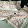 2026 Nuevo Producto Laisai Seda de Hielo Estampado Digital Tencel Lavado Juego de Cuatro Piezas Colcha de Verano Seda Lavada Colcha de Verano Enfriadora
