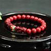 Pulseira de Aiyu Cinnabar Areia Dourada Roxa Pulseira Dupla Pixiu Estilo Chinês Fábrica de Joias de Areia Atacado S3081007