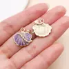Colgante de gota de aceite estilo océano, concha, estrella de mar, perla, aleación de zinc, para pendientes, collares, pulseras DIY, accesorios de joyería para la playa