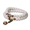 Pulsera creativa de Bodhi de Jade Blanco Pulsera de estilo chino doble círculo Raíz de Bodhi Loto fábrica venta al por mayor generación
