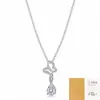 Collar de Plata de Ley S925 con Colgante de Moissanita en Forma de Gota de Agua y Mariposa, Collar Totalmente de Moissanita Estilo Europeo y Americano para Mujer, Venta al por Mayor Transfronteriza