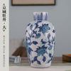 Vaso de cerâmica sala de jantar mesa arranjo de flores high-end luz de luxo vaso de flores Chinês retro azul e branco vaso de porcelana decoração de alta qualidade