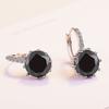 Pendientes de circonita AAA con diamantes de colores de moda coreana para mujer, con hebilla de oreja redonda, elegantes y simples, joyería para estudiantes al por mayor
