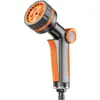 Pistola de riego para jardín para uso doméstico, varios patrones de rociado de agua para regar flores y verduras, pistola de agua para jardinería con manguera flexible de 1/2 pulgada