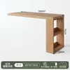 Mesa de Canto Cor Creme com Estante Integrada, Mesa de Estudo Estudantil para Uso Doméstico, Penteadeira de Quarto, Mesa de Computador em L de Madeira Maciça