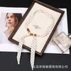 Design Estilo Retrô Moda Lenço de Seda com Contas Fita de Nove Contas Ajustável Camisa Suéter Acessório Estiloso Lenço de Pescoço para Mulheres
