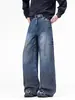 Roupas Masculinas Fengshe / Lançamento Primavera 2026 Novo Estilo Americano Soltos High Street Calças de Pernas Largas Jeans Masculino Calças de Pernas Retas