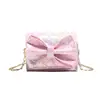 Bolsa Transversal Colorida e da Moda com Laço para Meninas Pequenas, Mini Bolsa de Corrente Exquisita para Meninos e Meninas, Bolsa Infantil de Comércio Exterior Transfronteiriço