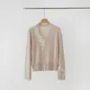 Loja Principal Shanghai Dan Nong/Cardigã Simples e Elegante de Lã com Decote V, Bordado em Renda e Franjas para Outono e Inverno