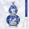 Jarrón de Porcelana Azul y Blanco Pintado a Mano Jingdezhen Estilo Chino Pintura de Paisaje Cerámica Jarrón Pequeño Arreglo Floral Chino Decoración para el Hogar Nuevo