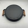 Ferro fundido fundo plano cabo de madeira Household Pancake Pan Thicked Pancake Griddle Pancake Fruit Tool Hand-held Pancake Pan Soup Pot